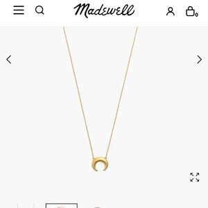 Madewell chunky crescent moon gold tone necklace